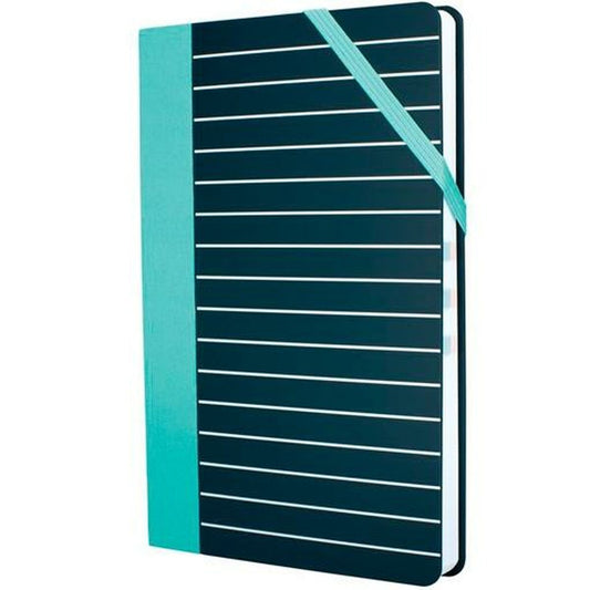 Milan STRIPE Notebook – Black & Green 21 × 14.6 × 1.6 cm